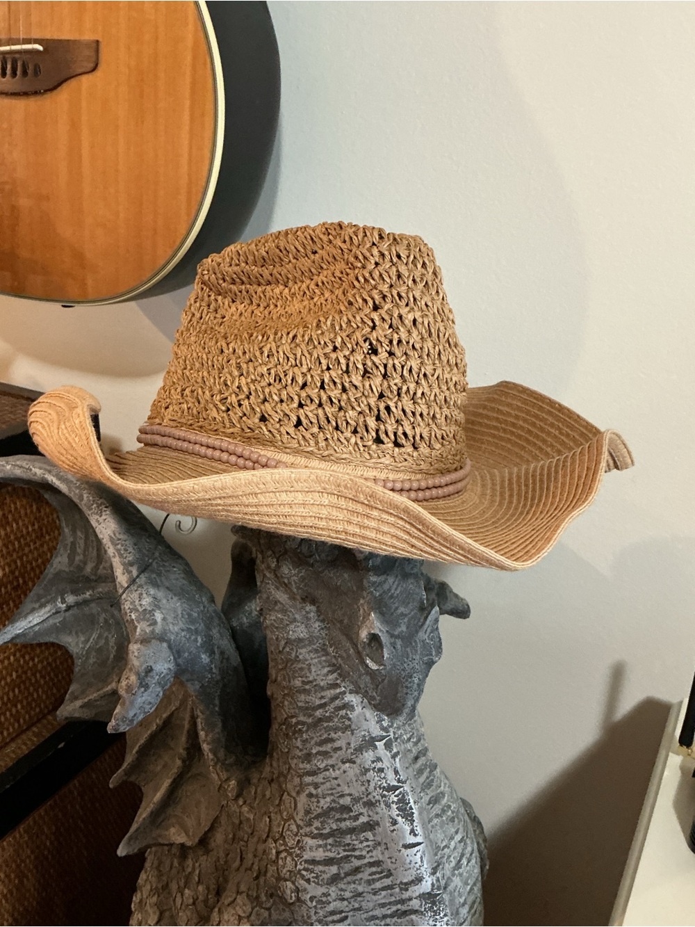 Crown Vintage Straw Wide-Brim Sun Hat in Natural Tan Size Small New w Tags - Picture 10 of 15